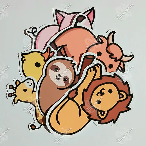 Stickers Animalitos III - 6 Unidades