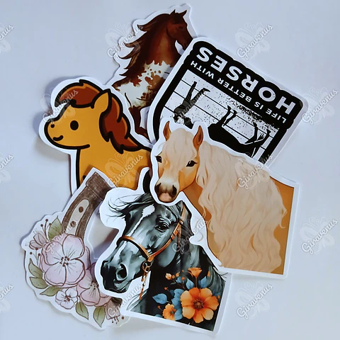 Stickers Caballos I - 6 Unidades 
