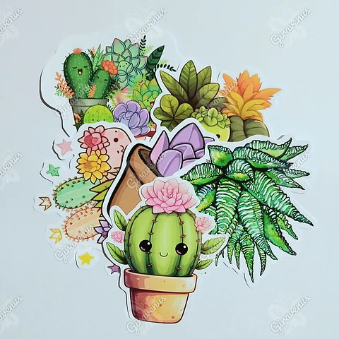 Stickers Cactus I - 6 Unidades 