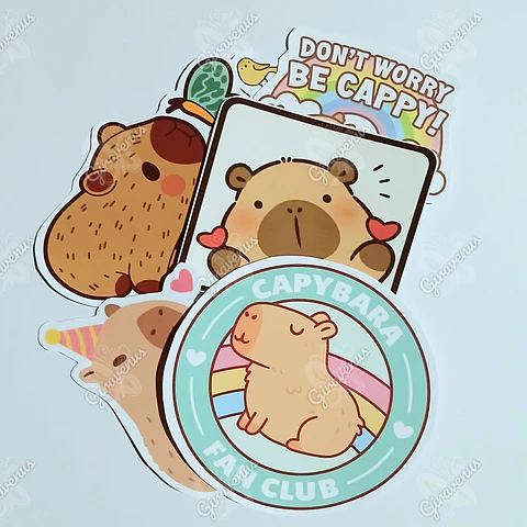 Stickers Capibara I - 6 Unidades 