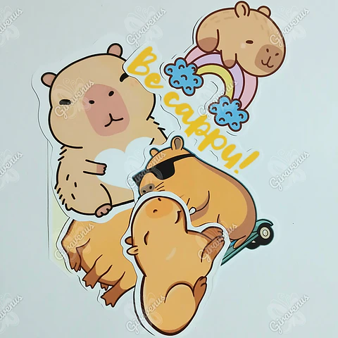 Stickers Capibara II - 6 Unidades 