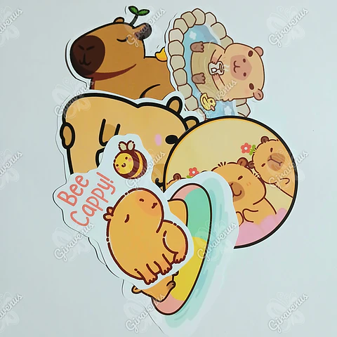 Stickers Capibara IV - 6 Unidades 
