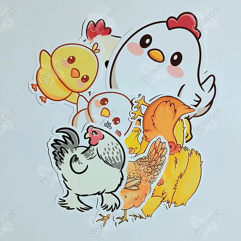 Stickers Gallinitas  -  6 Unidades 