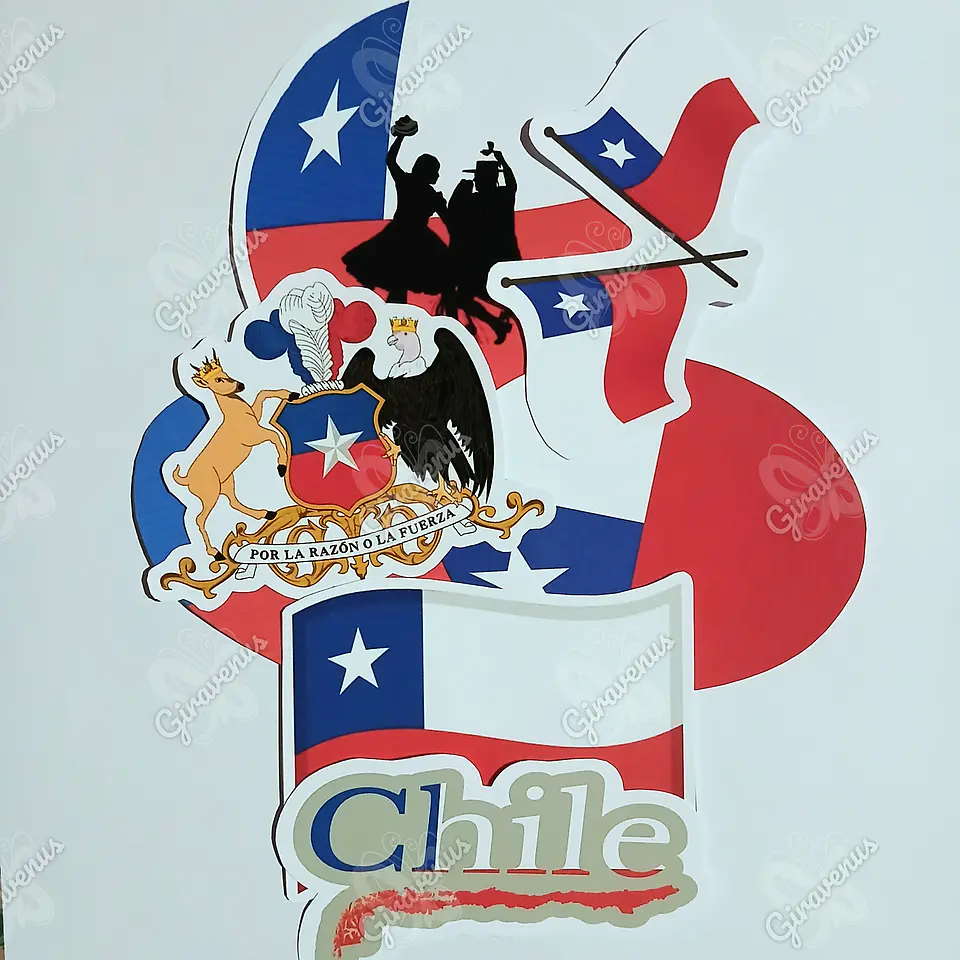 Stickers Chile  -  6 Unidades  1
