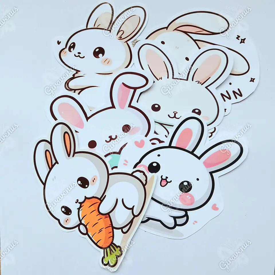Stickers Conejitos II  -  6 Unidades  1