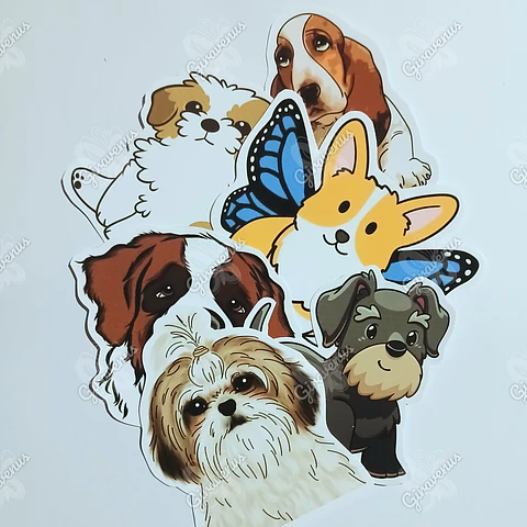 Stickers Perritos I  -  6 Unidades 