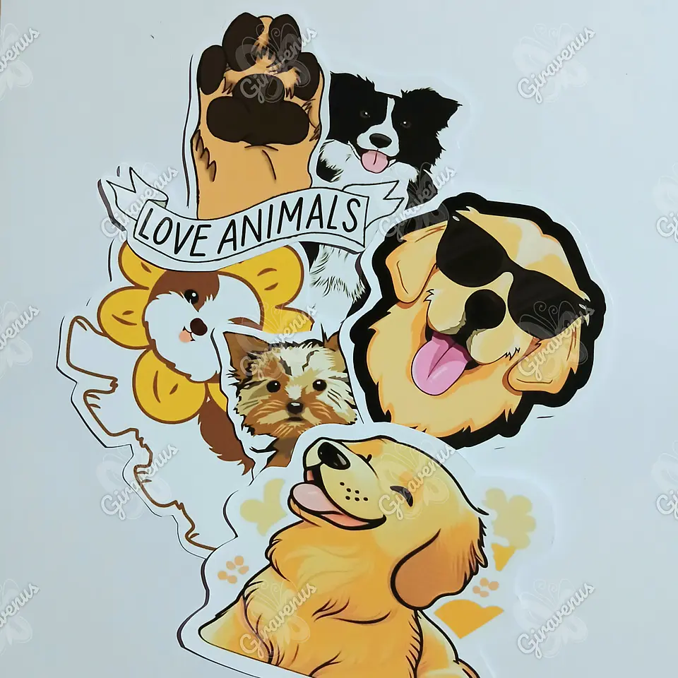 Stickers Perritos II  -  6 Unidades  1