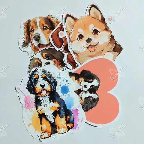Stickers Perritos III  -  6 Unidades 