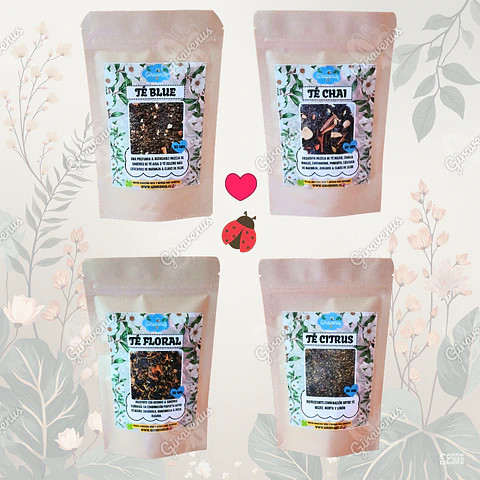 Colección Full Tés - Té Blue + Chai + Citrus + Flower
