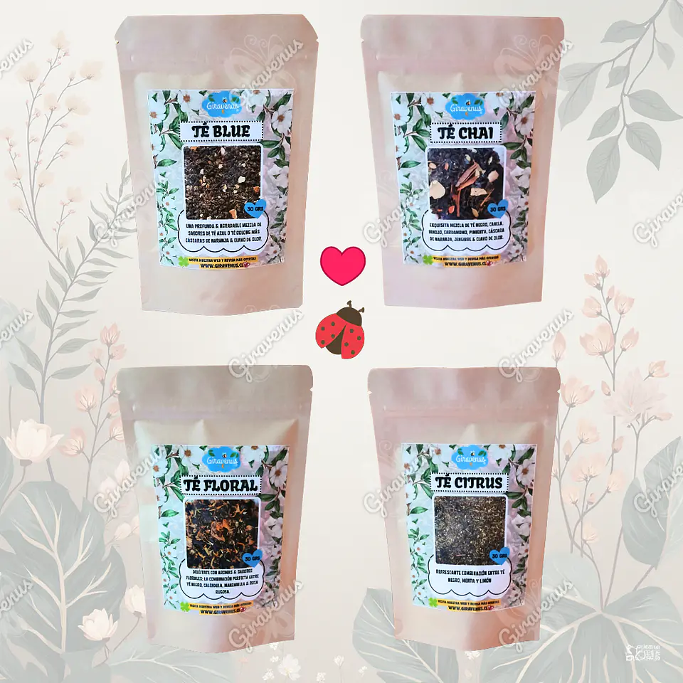 Colección Full Tés - Té Blue + Chai + Citrus + Flower 1