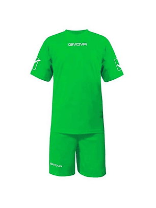 Conjunto Deportivo Givova - Camiseta y Short Fútbol Infantil Verde