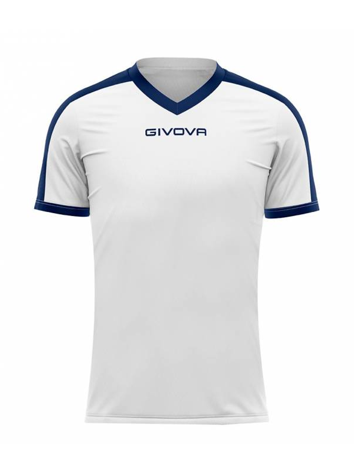 Camiseta Givova Revolution - Blanco Con Azul Marino, Deportiva 1