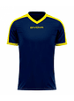 Camiseta Givova Revolution - Azul Marino con Amarillo, Deportiva - Miniatura 1