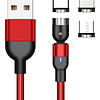 Cable Carga Magnético 3a 360 + 180 Micro Usb + Tipo-c + Ios