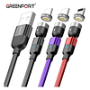 Cable Carga Magnético 3a 540 Micro Usb + Tipo-c + Ios /2 Mts