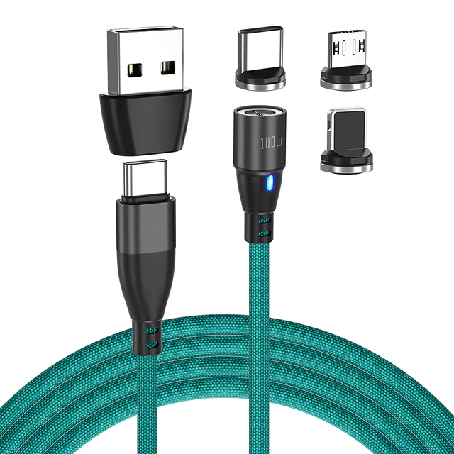  ODDADD Cable de carga magnético USB C de 100 W, paquete de 2  (3.3 pies + 6 pies), cable magnético de carga rápida 6 en 1, cable de carga  USB C