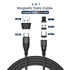 Cable Cargador Magnético 100w Greenport 6 En 1 / 2 Metros - 360°