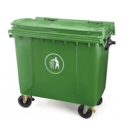 BASURERO PLASTICO VERDE 1100LTR COD:1100LA1