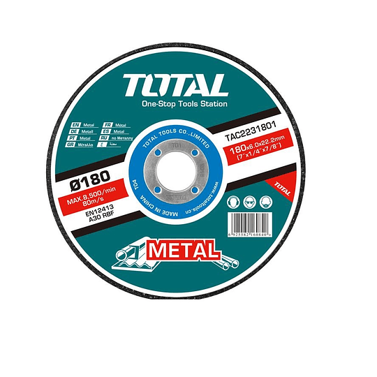 DISCO DE DESBASTE DE METAL TOTAL 180 X 6mm  TAC2231801