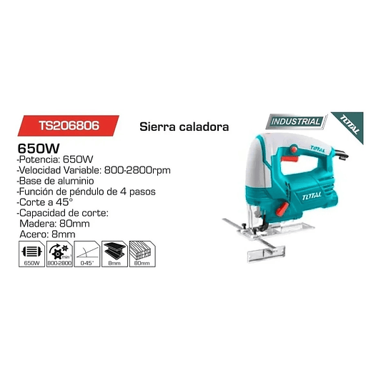 Sierra Caladora 650W TOTAL TS206806