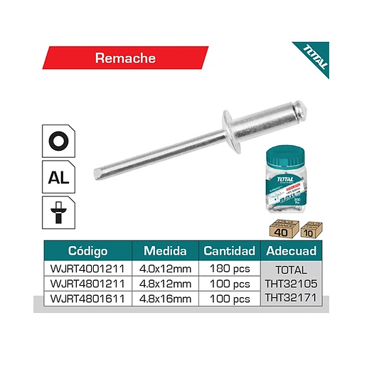 REMACHE DE ALUMINIO PACK TOTAL WJRT4801611