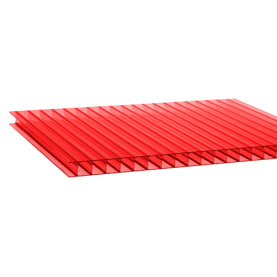 Policarbonato Alveolar 4mm  2.10m x 5.80m  Rojo Cod: PLP04RED