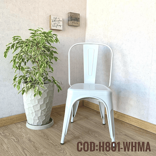 Silla Moderna Metalica Cod:  H801-WHMA