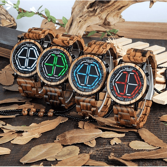 Reloj Madera Bobo Bird, Diseño Innovador, 4 Colores, Blanco