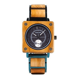 Reloj De Madera Bobo Bird Analógico, Acero,elegante Amarillo