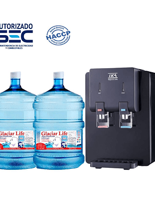 PACK DISPENSADOR SOBREMESA MAS DOS BOTELLONES 