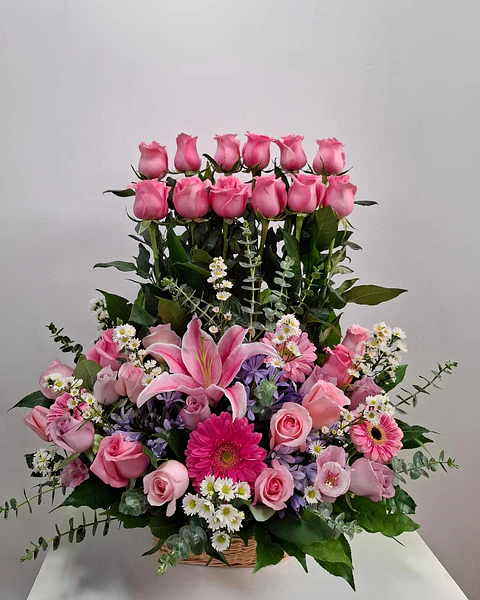 Canasta Floral Encanto Rosado | CAN-004
