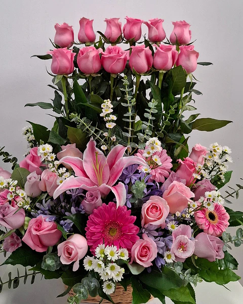 Canasta Floral Encanto Rosado | CAN-004
