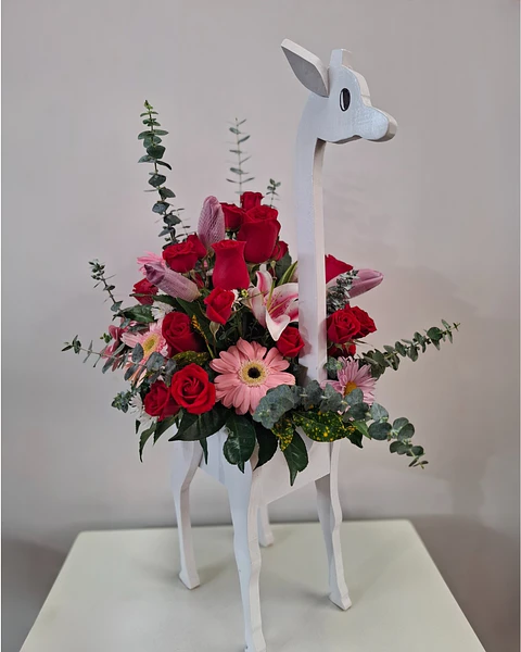 Jirafa Floral con Rosas | PRS-766