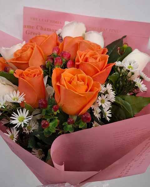 Mandarina Nieve con Rosas Blancas | RAM-067