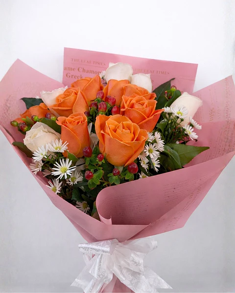 Mandarina Nieve con Rosas Blancas | RAM-067