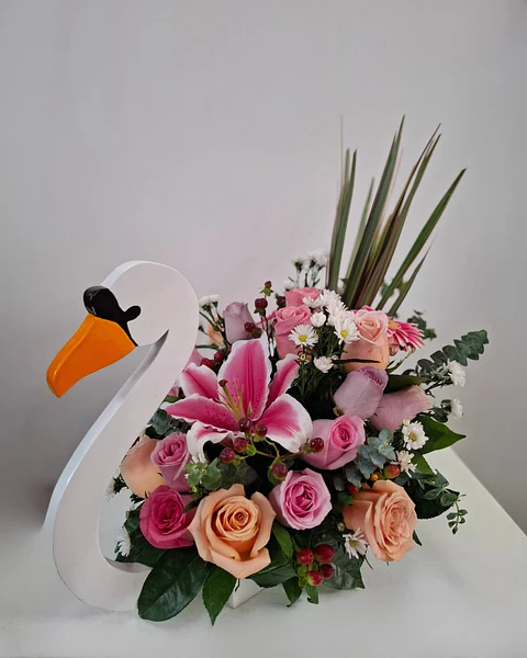 Cisne de en Madera Floral | BMA-050