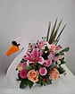 Cisne de en Madera Floral | BMA-050 - Miniatura 1
