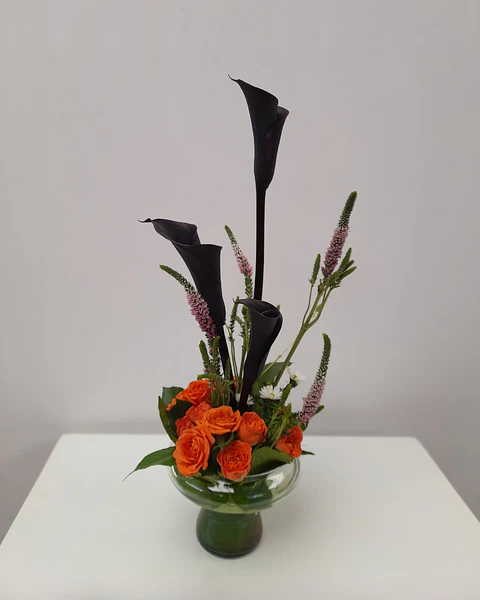 Obsidiana en Florero Elegante | FLR-030