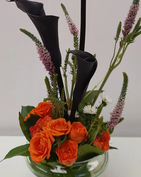 Obsidiana en Florero Elegante | FLR-030
