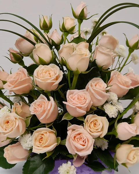 Corazón Champagne en Cerámica Floral | BCE-176
