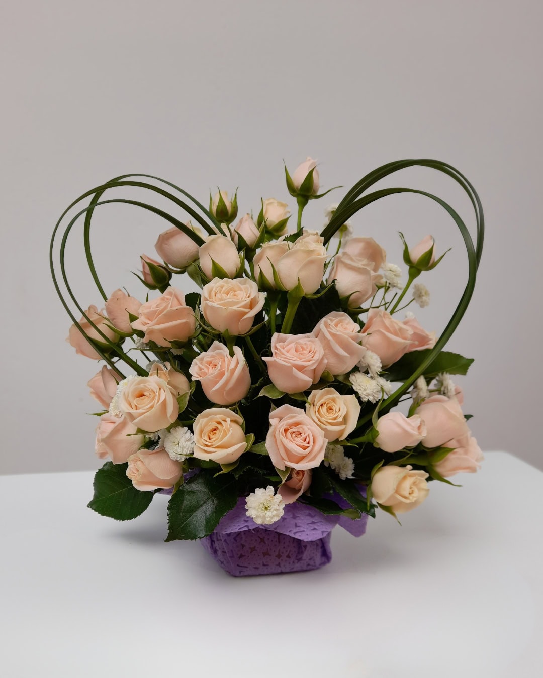 Corazón Champagne en Cerámica Floral | BCE-176 1