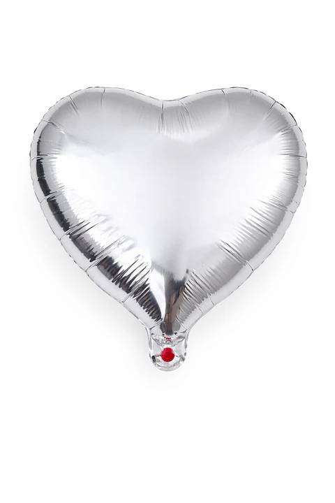 Globo Corazón Plata Claro
