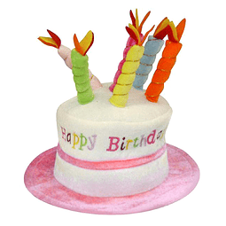 Sombrero Torta Happy Birthday Rosado 1 Uni