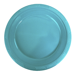 Plato Plastico 23 Cm Turquesa 10 Uni