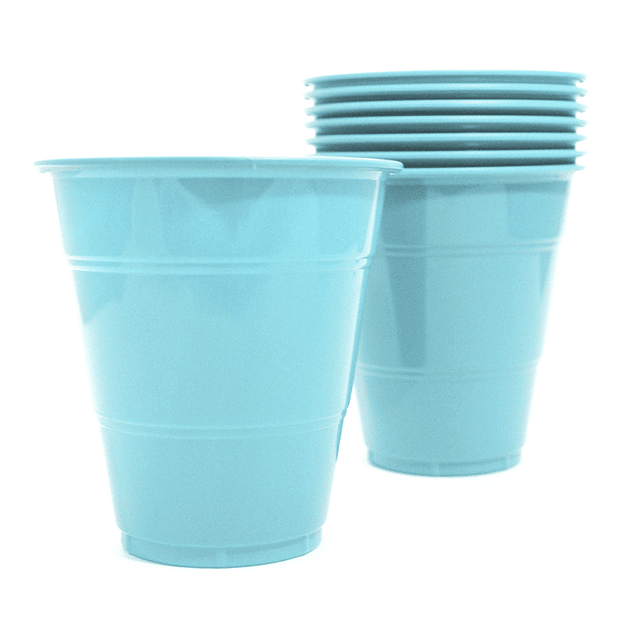 Vaso Plastico 350Cc Celeste 10 Uni