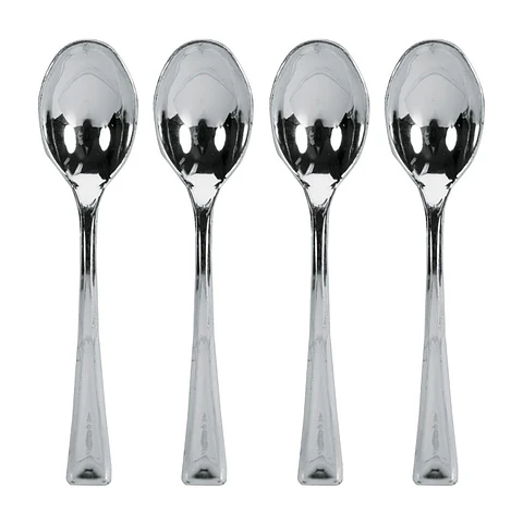 Mini Cucharas Metalizadas 24 Uni