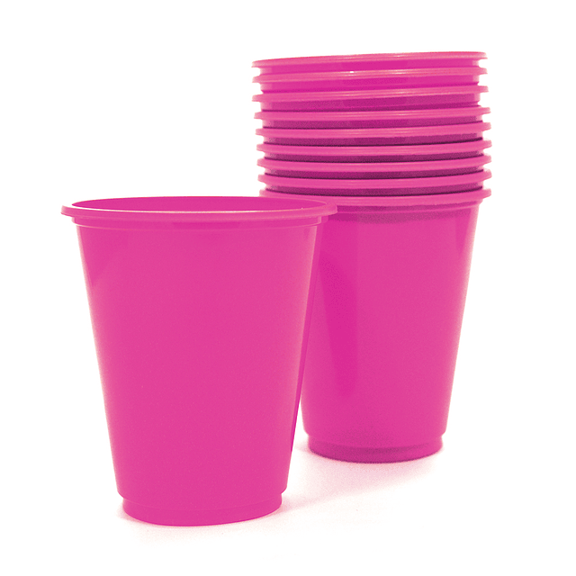 Vaso Plastico 230Cc Fucsia 10 Uni