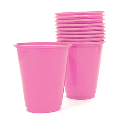 Vaso Plastico 230Cc Rosado 10 Uni