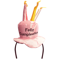 Cintillo Feliz Cumpleaños Con Velas Rosado 1 Uni