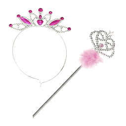 Set Tiara Y Varita Con Plumas 1 Uni